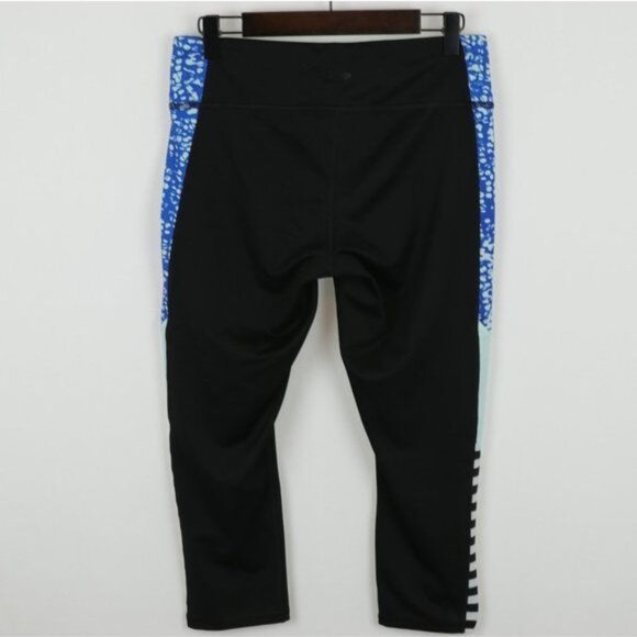 C9 by Champion DuoDry Women's Medium Black Blue Mid Rise Crop Athletic Leggings - Picture 3 of 6